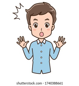 Illustration of a surprised man