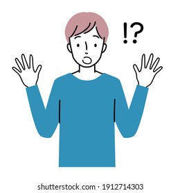Ilustración de un hombre sorprendido, gesto