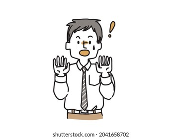  Ilustración de un trabajador de oficina sorprendido