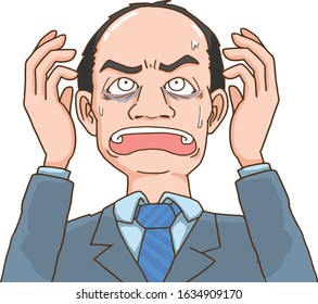 Illustration of a surprised thin-haired man