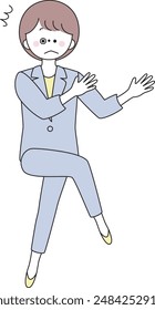 Illustration of a surprised woman in a suit