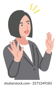 Illustration of a surprised woman in a suit