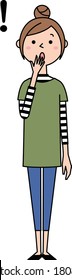 Illustration of a surprised young woman.