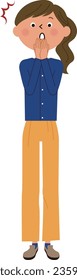 Illustration of a surprised young woman.