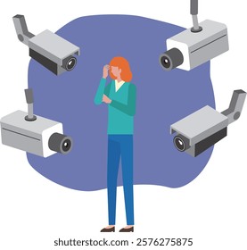 Illustration of a surveillance society