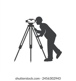 illustration of surveying camera, vector art.