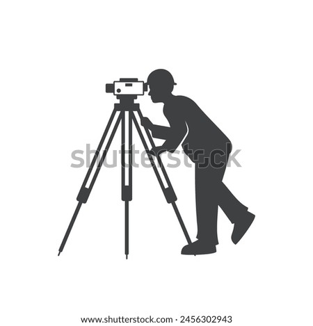 illustration of surveying camera, vector art.