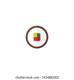 Illustration of Sushi Roll Flat Icon: Fast Food, Icon Set Vector Illustration Design