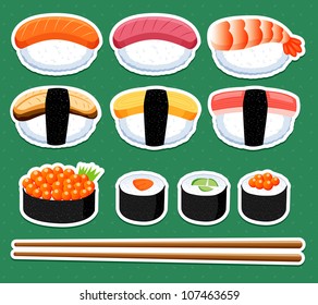 illustration of Sushi vector set