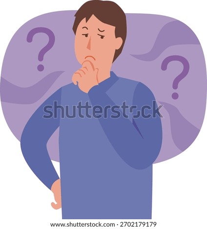 Illustration of a suspicious man