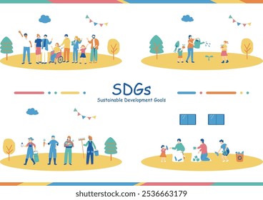 An illustration of a sustainable society for SDGs