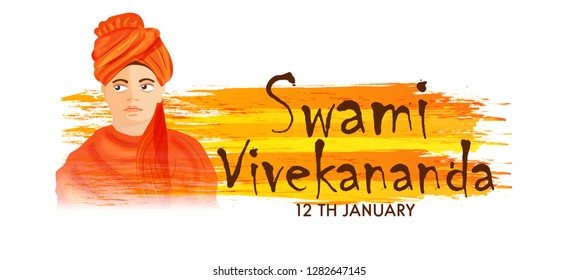 illustration of swami vivekananda jayanti background.