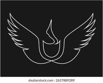 illustration swan or bird logo