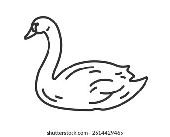 Illustration of a swan (line drawing).