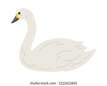 Illustration of a swan seen from the side.