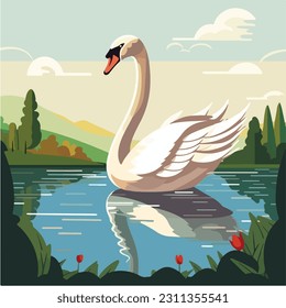 An illustration of a swan which is part of our bird collection. This is perfect for flashcards, storybooks or any other project where you might need high quality pictures. Great for children!