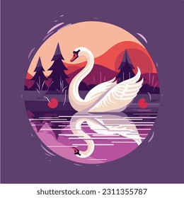 Una ilustración de un cisne que forma parte de nuestra colección de aves. Esto es perfecto para tarjetas flash, libros de cuentos o cualquier otro proyecto en el que pueda necesitar imágenes de alta calidad. ¡Genial para los niños!