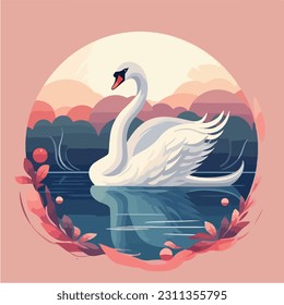 Una ilustración de un cisne que forma parte de nuestra colección de aves. Esto es perfecto para tarjetas flash, libros de cuentos o cualquier otro proyecto en el que pueda necesitar imágenes de alta calidad. ¡Genial para los niños!