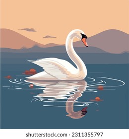 Una ilustración de un cisne que forma parte de nuestra colección de aves. Esto es perfecto para tarjetas flash, libros de cuentos o cualquier otro proyecto en el que pueda necesitar imágenes de alta calidad. ¡Genial para los niños!