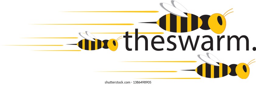 Illustration of a swarm of bees, for logo use