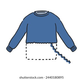 Illustration of a sweater unraveling