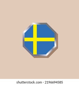 Illustration of Sweden flag Template
