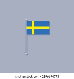 Illustration des schwedischen Flaggenmusters