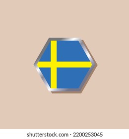 Illustration of Sweden flag Template