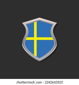 Illustration of Sweden flag Template