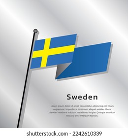 Illustration of Sweden flag Template