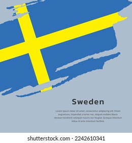 Ilustración de la plantilla de bandera de Suecia