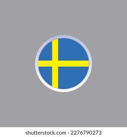 Illustration of Sweden flag Template