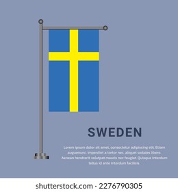 Ilustración de la plantilla de bandera de Suecia
