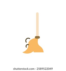 Illustration of sweep flat icon vector design. Broom flat icon vector illustration. 