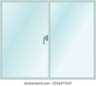 Illustration of a sweeping window with crescent lock.