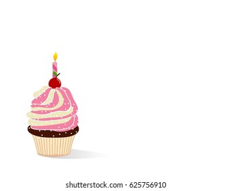 Illustration of sweet baked vector isolated  cupcakes set