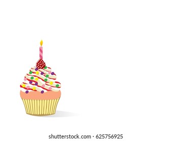 Illustration of sweet baked vector isolated  cupcakes set