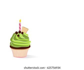 Illustration of sweet baked vector isolated  cupcakes set