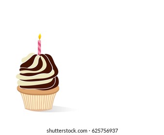 Illustration of sweet baked vector isolated  cupcakes set