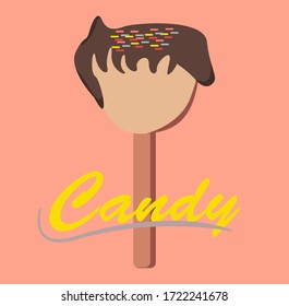 illustration of sweet candy with toppings