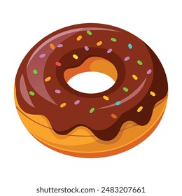illustration of sweet chocolate donut 