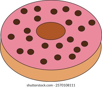 the illustration of sweet food called donut