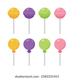 Illustration of a sweet lollipop in colorful colors.