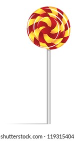 Illustration of sweet lollipop on white background.