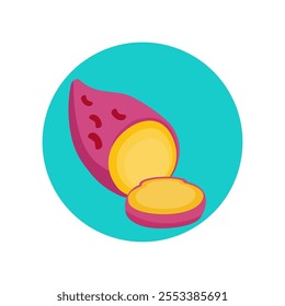 illustration of a sweet potato cartoon icon