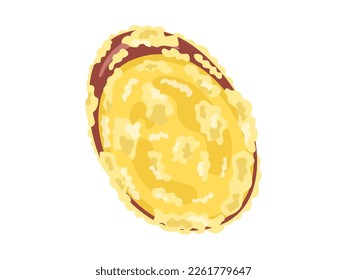 Illustration of sweet potato tempura dish.
