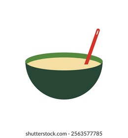 Illustration sweet soup on bowl unique design with blank background