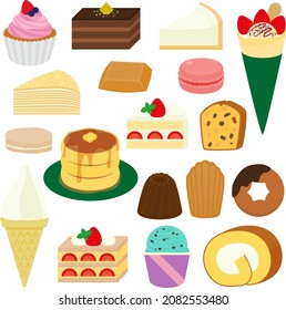 Illustration of sweets and cakes