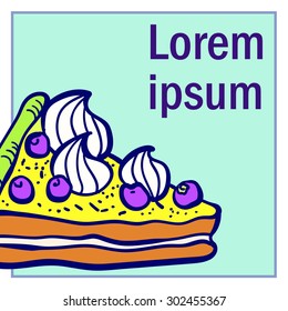 Illustration of sweets, cartoon drawing.