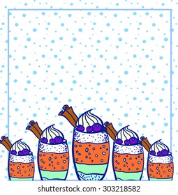 Illustration of sweets, cartoon drawing.